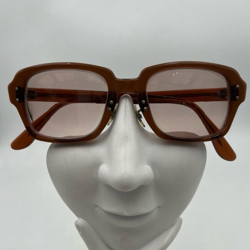 Vintage Romco Brown Oval Horn Rimmed Sunglasses Frames